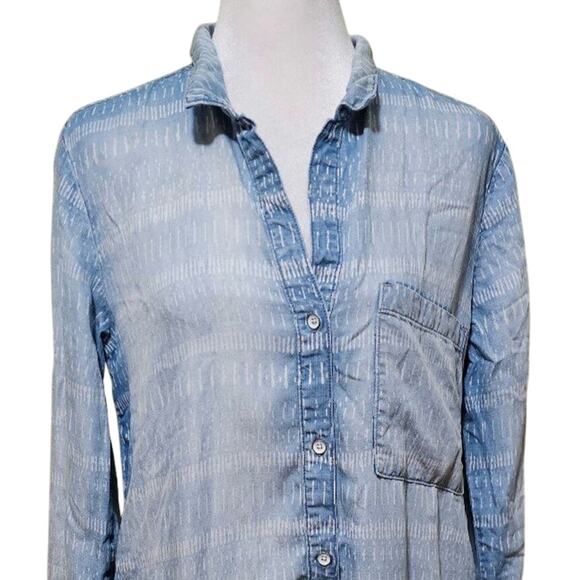 Bella Dahl by Anthropologie Shirt Dress Sz S Pockets Roll Up Sleeve Boho Casual - Picture 4 of 11